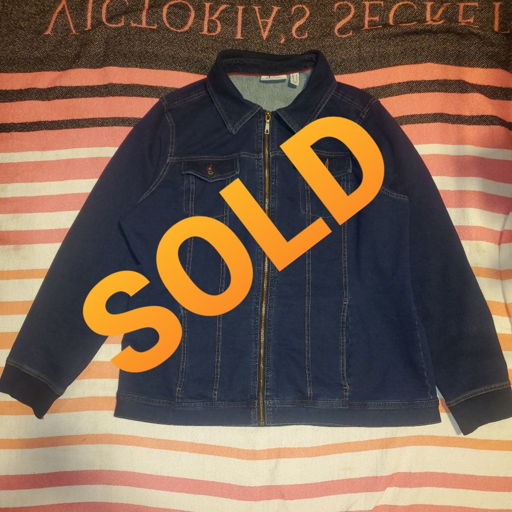 🦋SOLD🦋DENIM & CO.🦋 Knit Denim Jacket